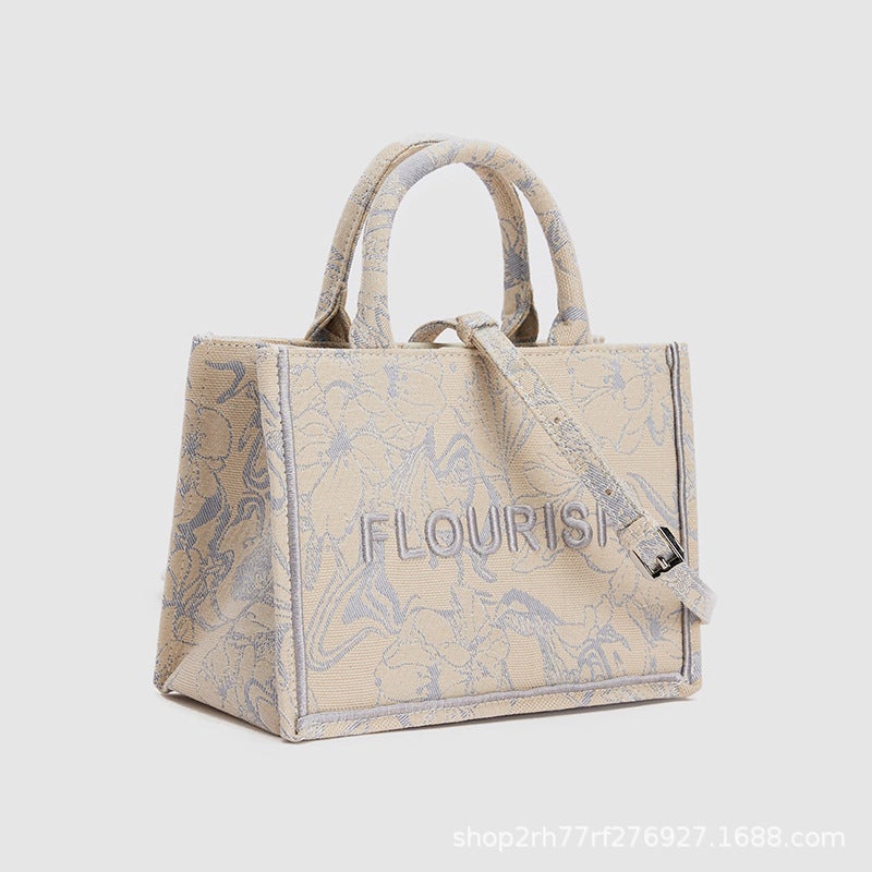 Urdmv Bmimo Women'S Bag Summer Embroidered Letters Hand Crossbody Bag All-Match Old Flower Tote Bag - Image 3