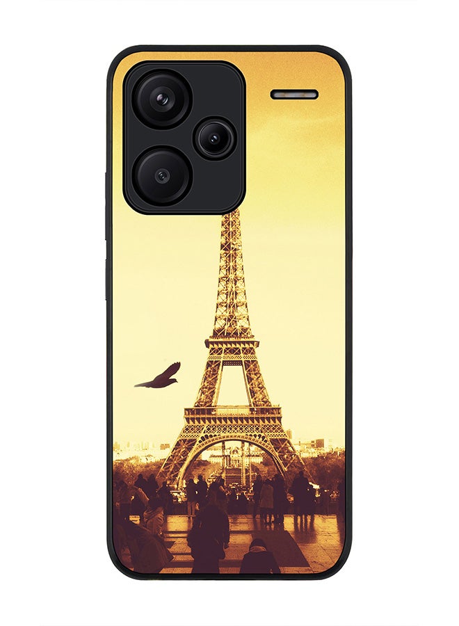 Stylizedd Rugged Black Edge Case for Xiaomi Redmi Note 13 Pro Plus, Slim fit Flexible Anti Drop Thin Cover-  Paris - Eiffel Tower - Image 1
