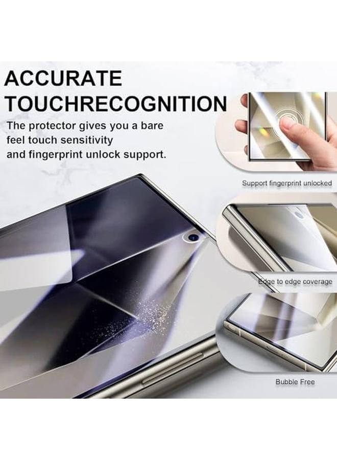 erorex 【3 Pack】 Screen Protector For Samsung Galaxy S24 Ultra 6.8 Inch Support Fingerprint Unlock Full Cover Hydrogel Aqua Screen Protector Curved For Samsung Galaxy S24 Ultra 6.8 Inch  - Image 2