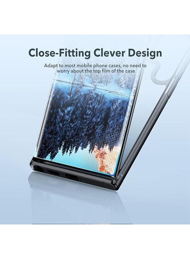 erorex 【3 Pack】 Screen Protector For Samsung Galaxy S24 Ultra 6.8 Inch Support Fingerprint Unlock Full Cover Hydrogel Aqua Screen Protector Curved For Samsung Galaxy S24 Ultra 6.8 Inch  - Image 4