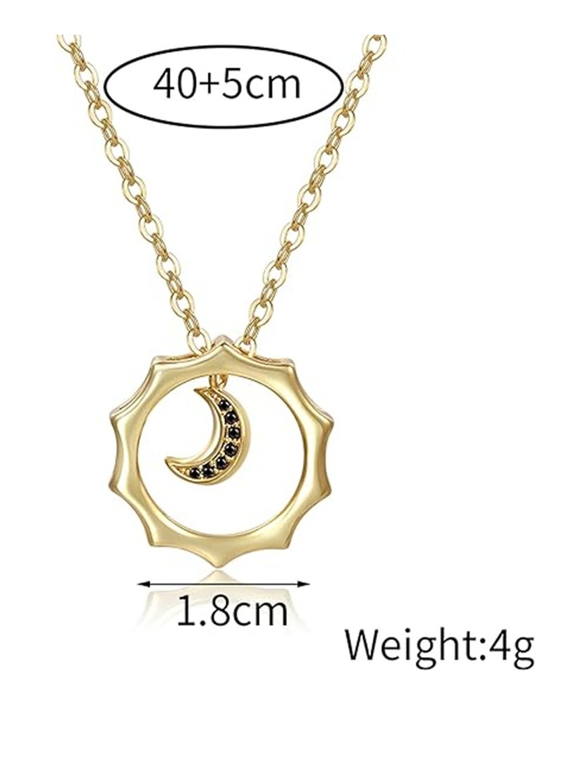 KASTWAVE BFF Necklace for 2 Sun and Moon Matching Necklace for Couples Necklace Best Friends Necklace Friendship Necklace Couples Matching Necklaces Jewelry Gifts - Image 3