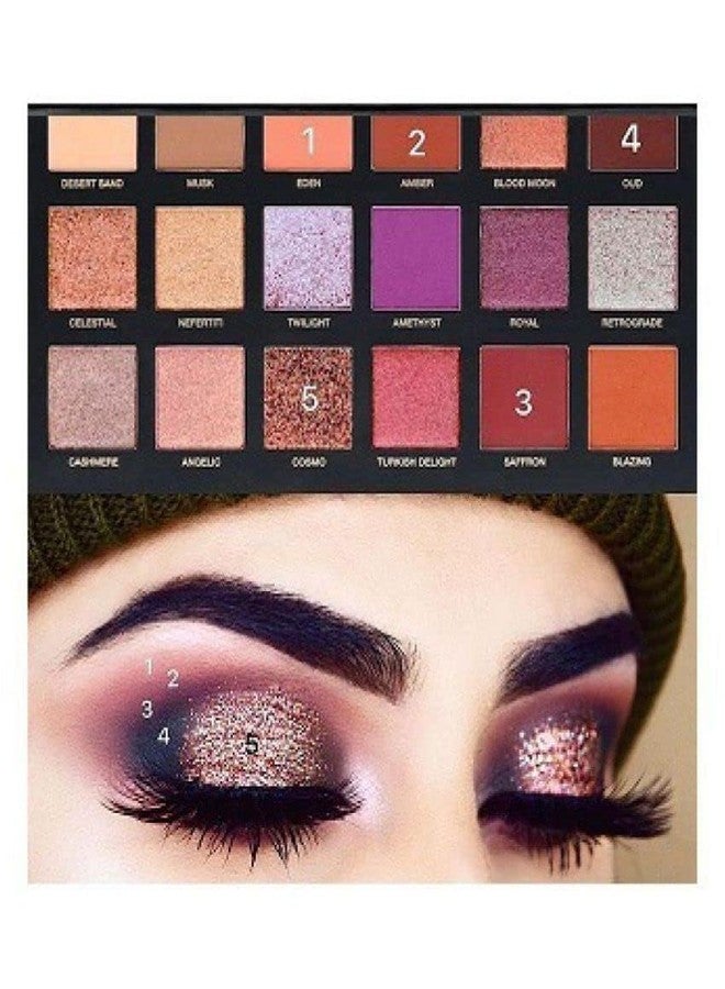 JAAYANSHA Combo Of Rose Gold Remastered 18 Multicolor Eyeshadow Palette with White Foundation Brush, Matte & Shimmery Finish - Image 3