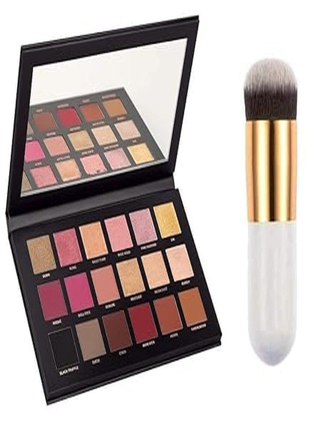 JAAYANSHA Combo Of Rose Gold Remastered 18 Multicolor Eyeshadow Palette with White Foundation Brush, Matte & Shimmery Finish - Image 2