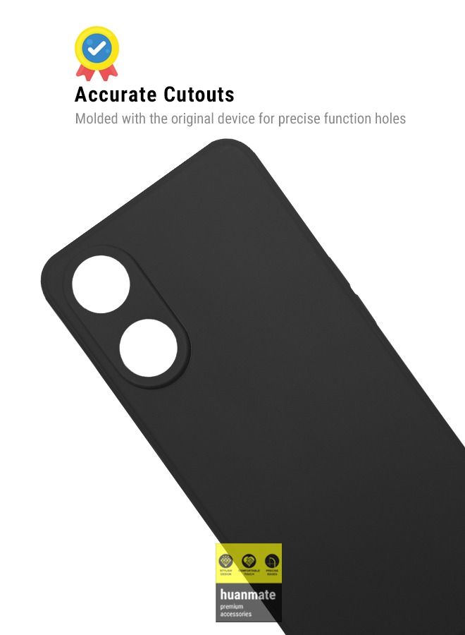 huanmate غطاء سيليكون أنيق لهاتف Oppo Reno8 T 4G أسود - Image 5