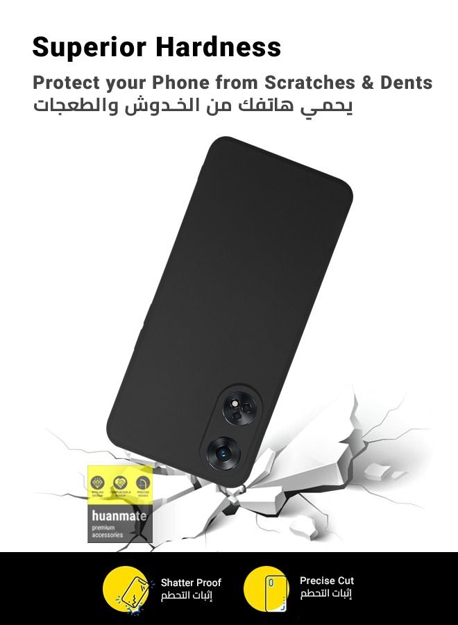 huanmate غطاء سيليكون أنيق لهاتف Oppo Reno8 T 4G أسود - Image 4