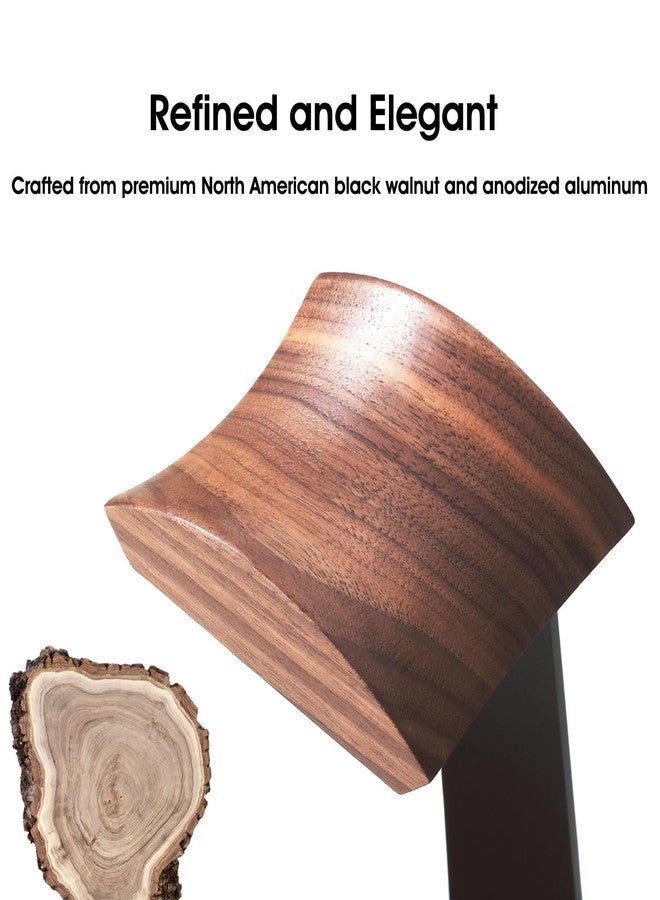 NIRVASH Walnut Headphone Stand, Wooden Headset Stand for Desk, Wood Gaming Headphone Holder with Storage Base for Airpod max, Bose, Razer, Sennheiser, Jabra, JBL, AKG, Vintage Gift for Men - Image 5