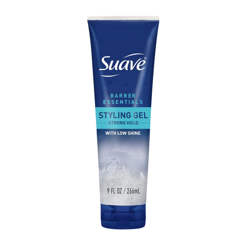 Suave+ Hair Gel For Men Barber Essentials Styling, Strong Hold and Low Shine, No Flakes, Barber-Quality Results, 9 oz - Image 1