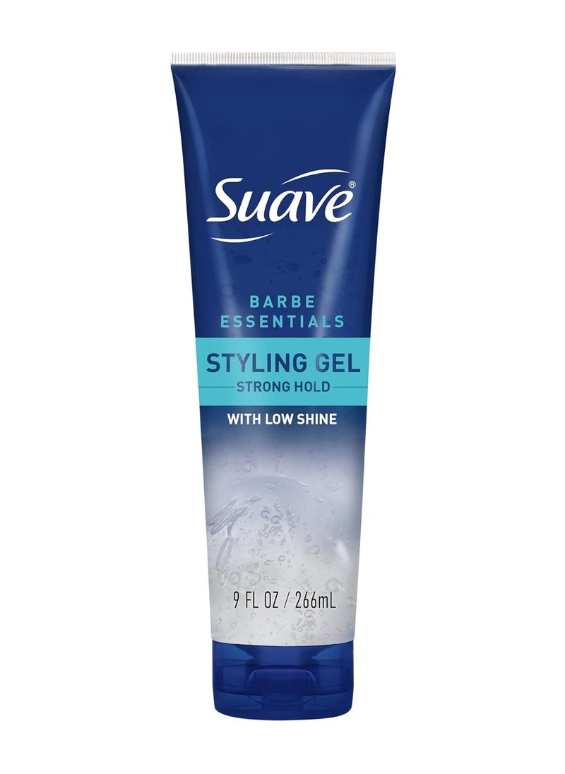 Suave Suave Hair Gel Barber Essentials Styling Gel for Men, Strong Hold and Low Shine, No Flakes, Barber-Quality Results, 9 oz  - Image 1