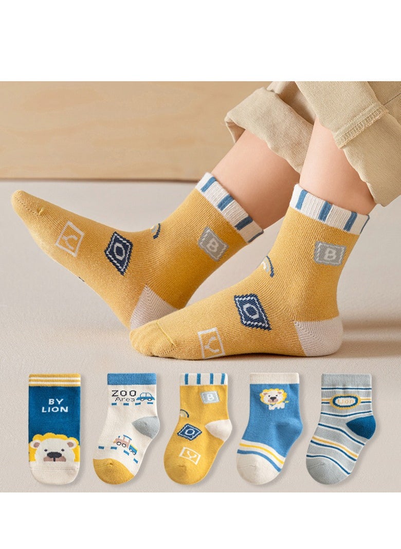 Generic - Child Absorb Sweat and Ventilate Socks 5 Pairs High Quality Socks One Size Fits All - Image 1