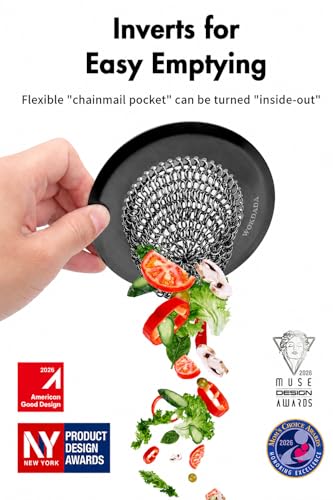 wokdada Sink Drain Strainer, Reversible Mesh Sink Strainer with 304 Stainless Steel, Wokdada Revolutionary Anti-Rust Kitchen Sink Drain Strainer for Garbage Disposal Food Catcher (Black) - Image 2