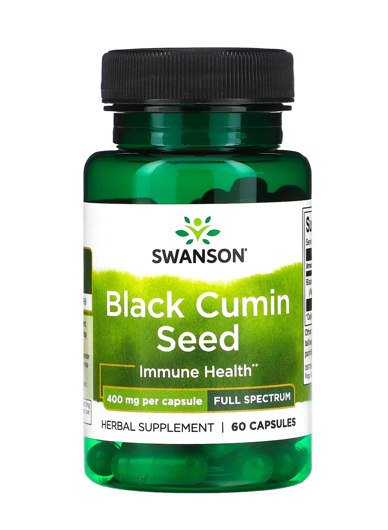 سوانسون بذور الكمون السوداء ، الطيف الكامل ، 400 ملجم ، 60 كبسولة