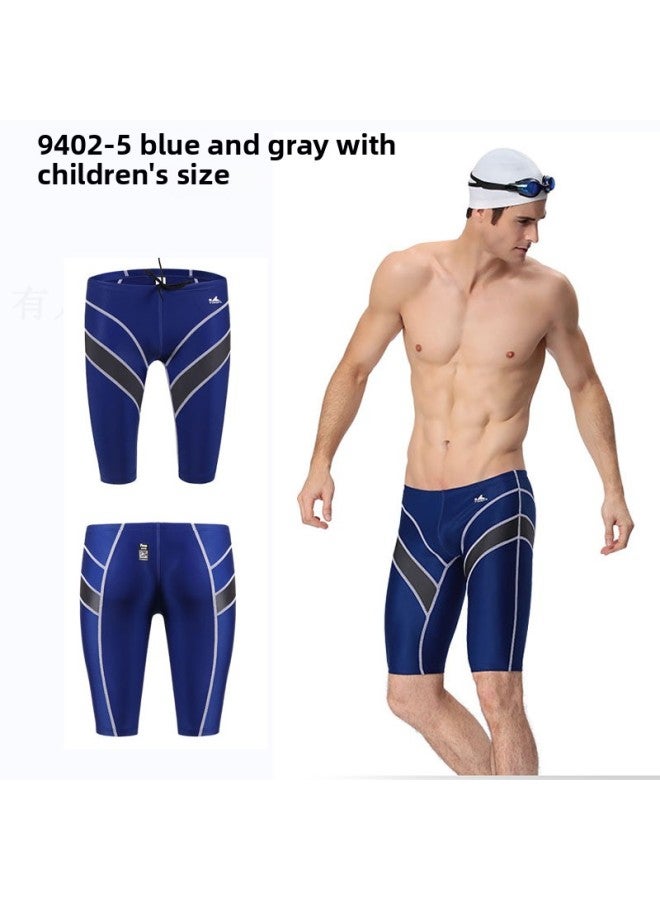 Loquat Yingfa Waterproof Chlorine-resistant Quick-drying Competition Racing Professional Training Five-point Knee-length Swimming Trunks 9402 Swimming Union Certification-Color:9402-5- - Image 1