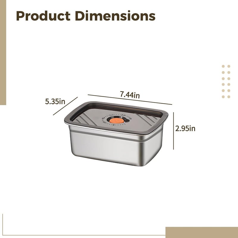 1500Ml Containers (2-Pack): Food Storage, Stainless Steel, Leakproof - Image 3
