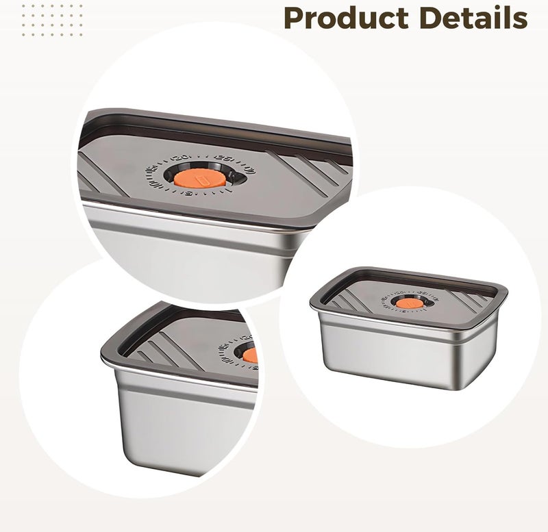 1500Ml Containers (2-Pack): Food Storage, Stainless Steel, Leakproof - Image 4