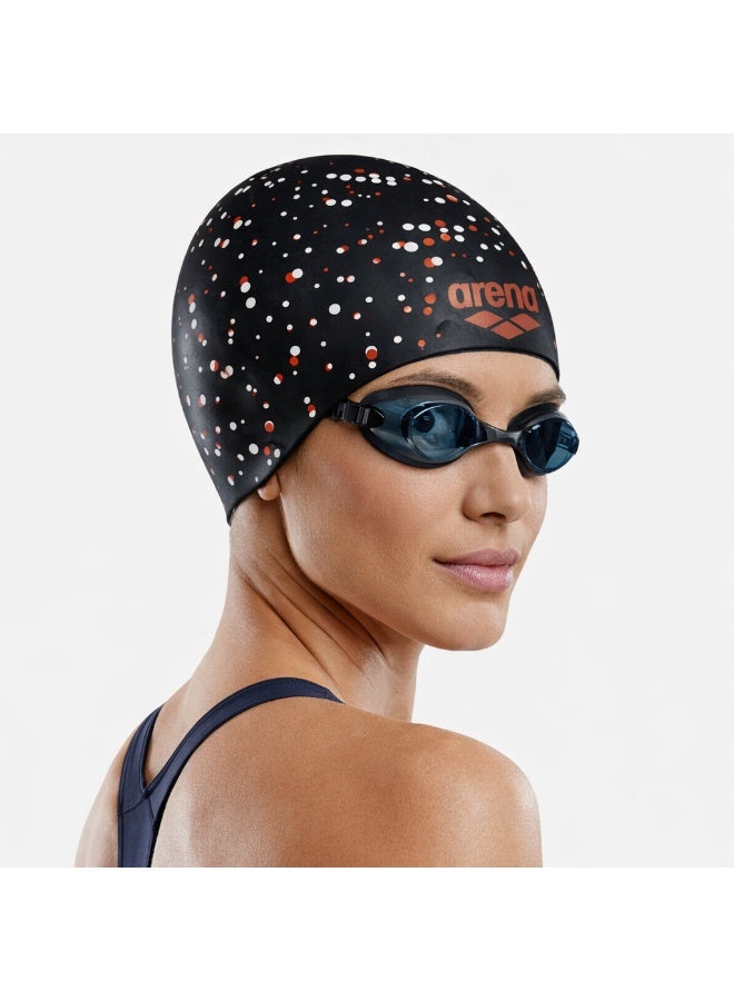 أرينا بونيه سباحة Arena سيليكون بنقشة نقاط ملونة – لون أسود - Image 1