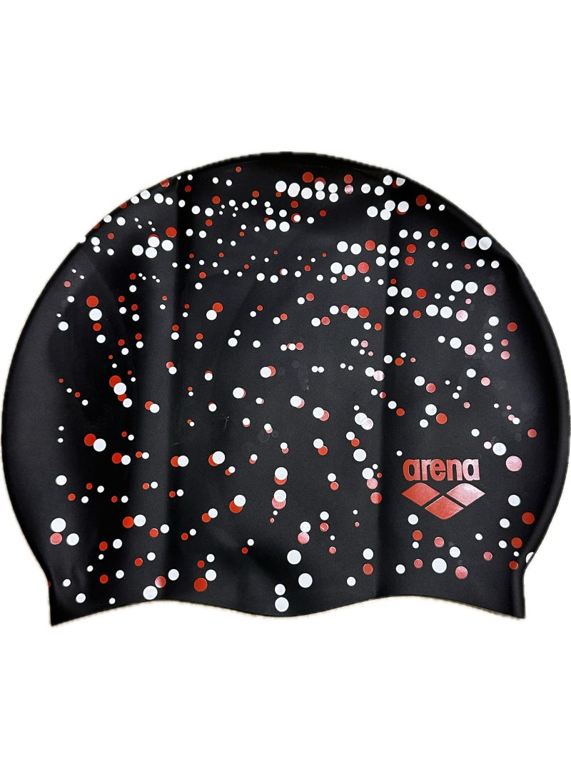 أرينا بونيه سباحة Arena سيليكون بنقشة نقاط ملونة – لون أسود - Image 2