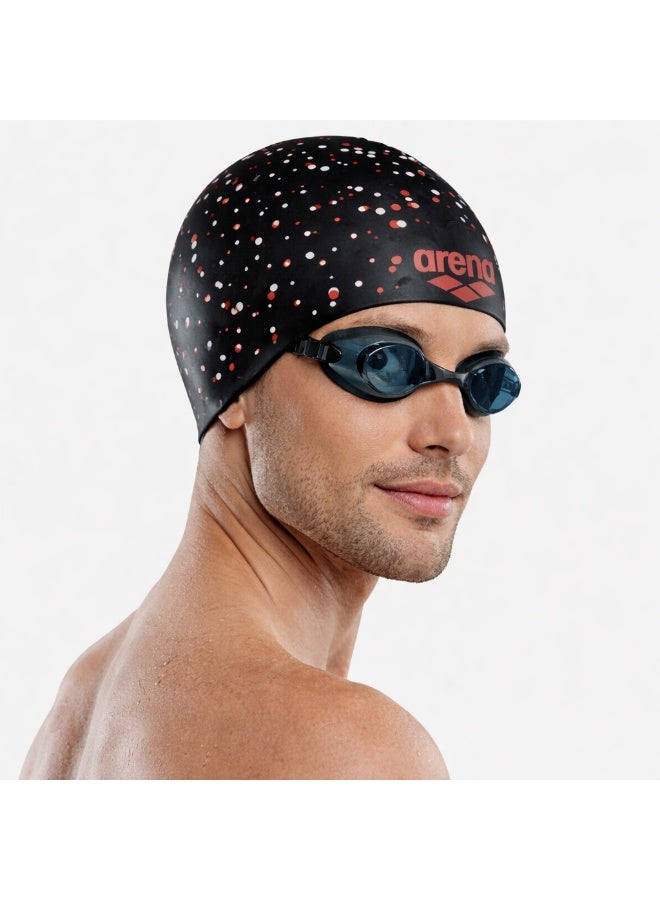 أرينا بونيه سباحة Arena سيليكون بنقشة نقاط ملونة – لون أسود - Image 4
