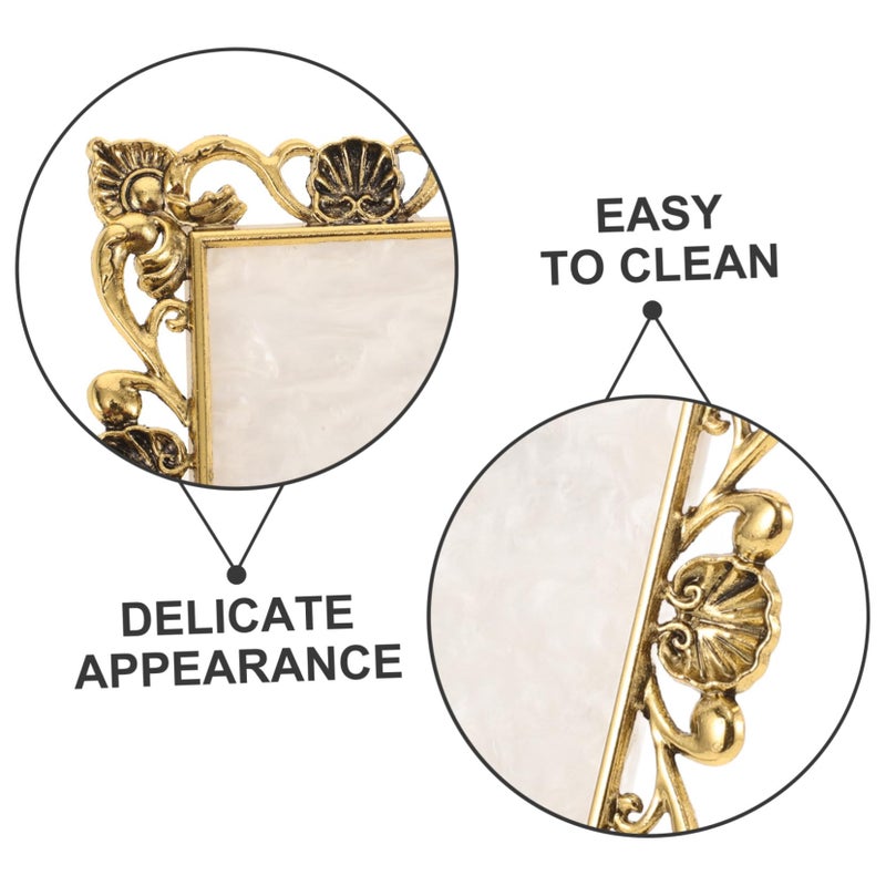 Gold Edge Marble Resin Nail Art Palette Mixing Tray For Gel Polish Manicure Tool - Image 4