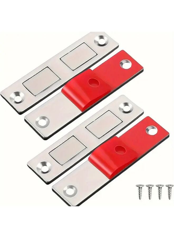 4 Sets of 8pcs Silvery Self Adhesive Ferromagnetic Door Catch Strips No Drill Invisible Magnets - Image 5