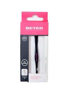 BETER Black coated steel, straight tip tweezers  - Image 1