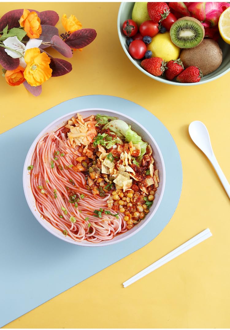 RoarCraft Bowls for Kitchen - Cereal Bowls Wheat Straw Bowls, Unbreakable Lightweight Bowls Set, Microwave and Dishwasher Safe, Reusable Bowls for Serving Soup,Ramen (Beige, 23 x 9 CM, 6 PCs) - Image 5