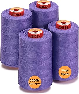 New brothread - 28 Options - 4 Large Cones of 5500Y (5000M) Each All Purpose Spun Polyester Thread 40S/2 (Tex27) for - Image 1