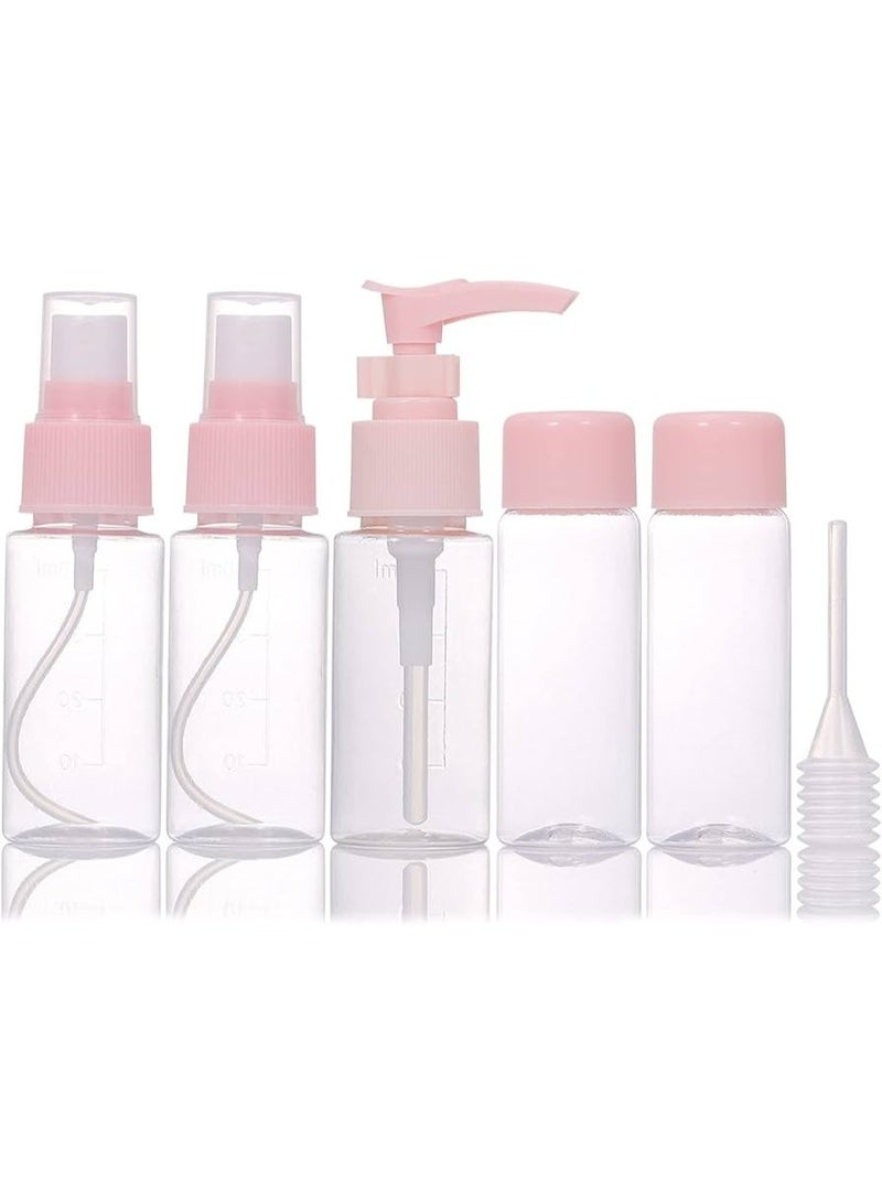 6-Piece Travel Bottles Set 40ML – Refillable Leak-Proof Containers for Toiletries & Cosmetics Portable Mini Bottles Kit with Storage Bag, TSA-Friendly Design & Multi-Purpose Use Pink - Image 1