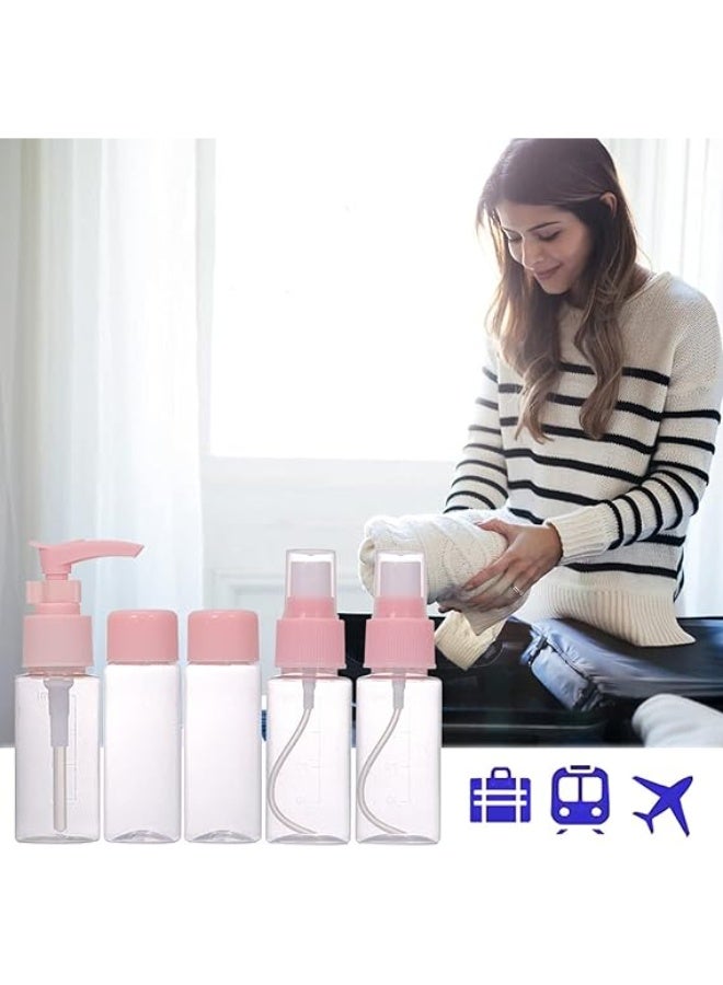 6-Piece Travel Bottles Set 40ML – Refillable Leak-Proof Containers for Toiletries & Cosmetics Portable Mini Bottles Kit with Storage Bag, TSA-Friendly Design & Multi-Purpose Use Pink - Image 4
