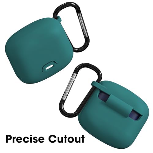 Sounce Earphone Case Cover Compatible for Boult Audio Z40, Soft Silicone Skin Case Cover Shock-Absorbing Protective Case with Keychain [Front LED Visible] (Green) - Image 2