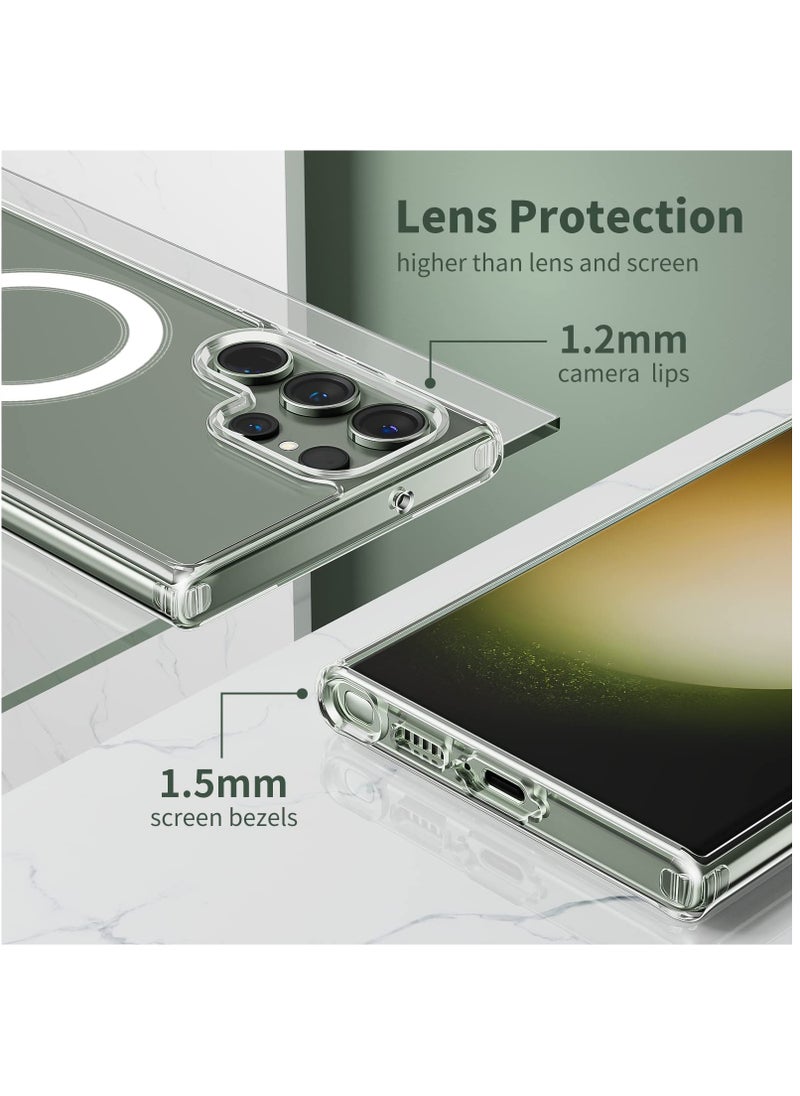 BORTONY - Clear Magnetic Case for Samsung Galaxy S22 Ultra Compatible with Magsafe Card Wallet & Wireless Chager, Screen & Camera Protection Shockproof Galaxy S22 Ultra Case - Image 1