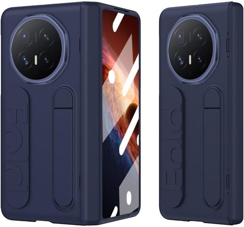 حافظة لهاتف Honor Magic V6 2026، غطاء كامل مضاد للصدمات مع حامل وواقي شاشة مدمج، قابلة للطي للهاتف (أزرق) - Image 1