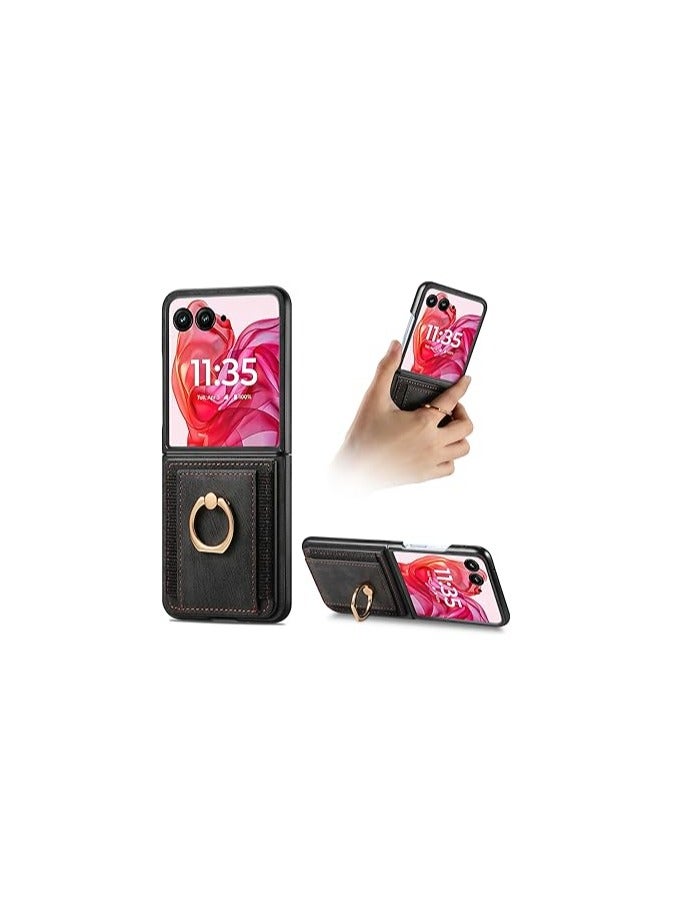 Case for Razr5 Case,Card Slot Wallet Leather Case Ring Holder Bumper Cover for Motorola RAZR 50 Ultra  - Image 2