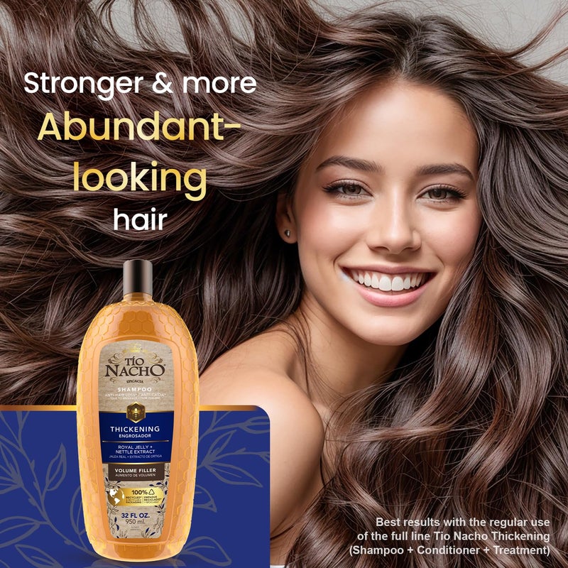 Tio Nacho Thickening Shampoo, Volumizing, Anti Hair Loss & Anti Breakage with Royal Jelly, Nettle & Ginseng, Paraben & Cruelty Free, 32 Fl Oz - Image 3