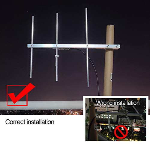 HYS Yagi Antenna with 3 Elements, UHF 400-470Mhz Outdoor Roof Antenna for Yaesu Motorola Kenwood Midland Mobile Radio Transcevier Repeater Scanner - Image 4