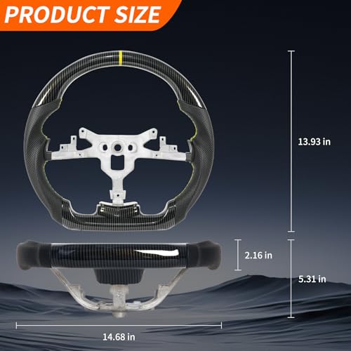 JIANGGAI Steering Wheel Yellow HydroDip Carbon Fiber Steering Wheel Fit For Chevy Corvette C6 20062011 ZR1 Z06 - Image 3