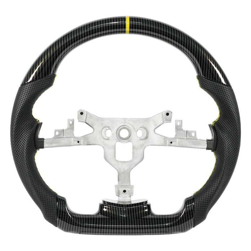 JIANGGAI Steering Wheel Yellow HydroDip Carbon Fiber Steering Wheel Fit For Chevy Corvette C6 20062011 ZR1 Z06 - Image 2