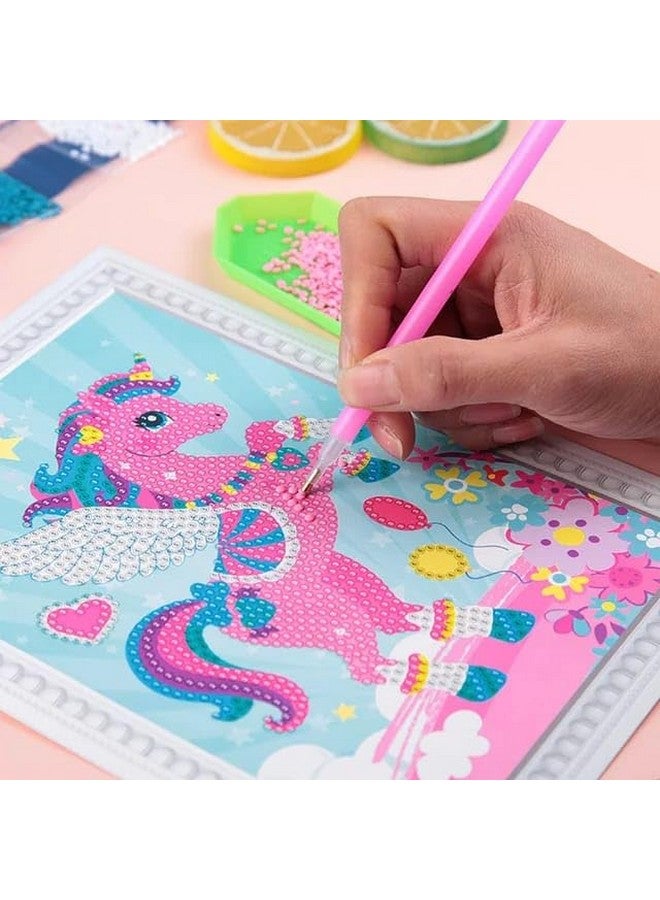 Tera13 TERA 13 DIY Cartoon Diamond Rhinestone Painting Kits for Kids with Wooden Frame, Diamond Art Kit for Kids, Diamond Painting Kit, Arts and Crafts for Kids, Return Gift for Kids (Pack of 8) - Image 4