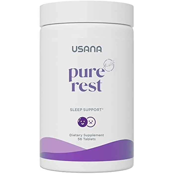 USANA Pure Rest Melatonin Supplement for Sleep Support* – Fast Acting – Sugar Free - 56 Tablets - Image 1