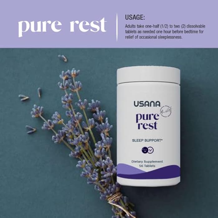 USANA Pure Rest Melatonin Supplement for Sleep Support* – Fast Acting – Sugar Free - 56 Tablets - Image 5
