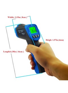 HoldPeak HP-981C Non-Contact Infrared Thermometer -58~1022℉ (-50~550℃) Black/Blue  - Image 2