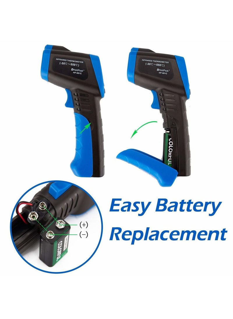 هولد بيك عدم الاتصال الأشعة تحت الحمراء ترمومتر - 58 ~ 1022 ℉ ( - 50 ~ 550 ℃ ) أسود / أزرق - Image 4