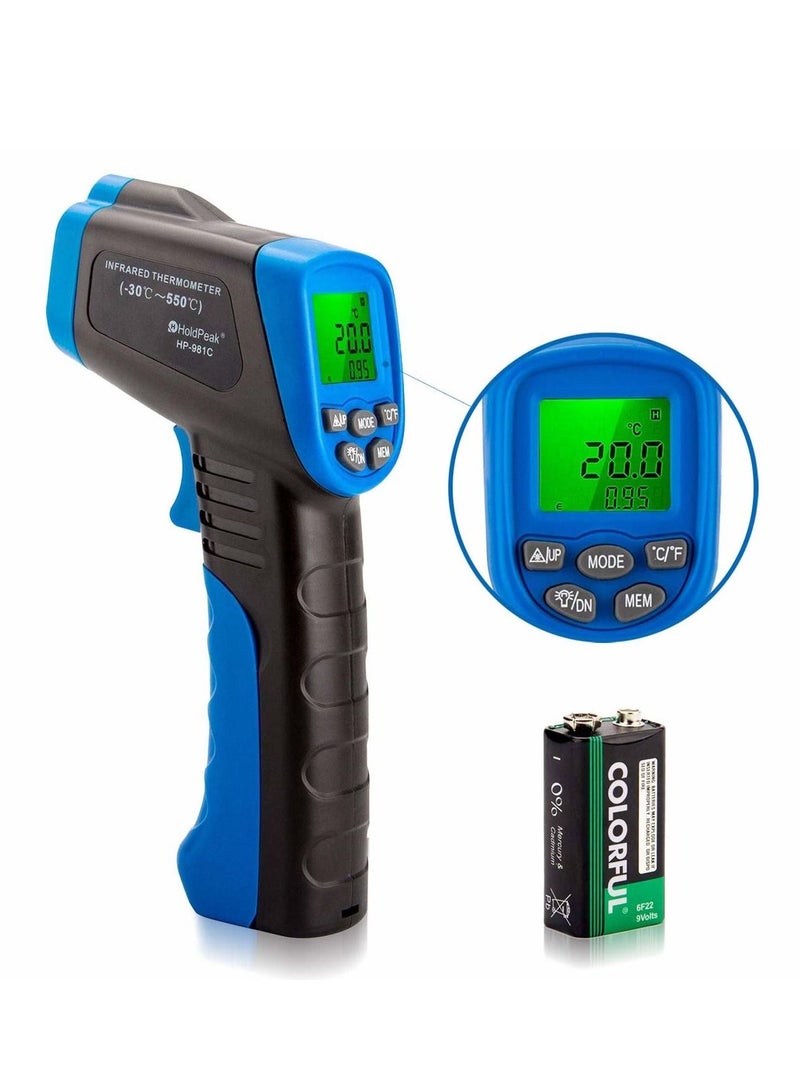 هولد بيك عدم الاتصال الأشعة تحت الحمراء ترمومتر - 58 ~ 1022 ℉ ( - 50 ~ 550 ℃ ) أسود / أزرق - Image 1