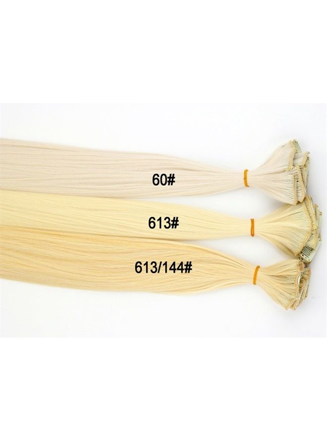 miss u hair تمديدات شعر بلاتينيوم بلوند، 24"/60 سم 130 جرام 7 قطع/مجموعة شعر طويل مستقيم صناعي كامل الرأس مع مشابك (60# بلاتينيوم بلوند)