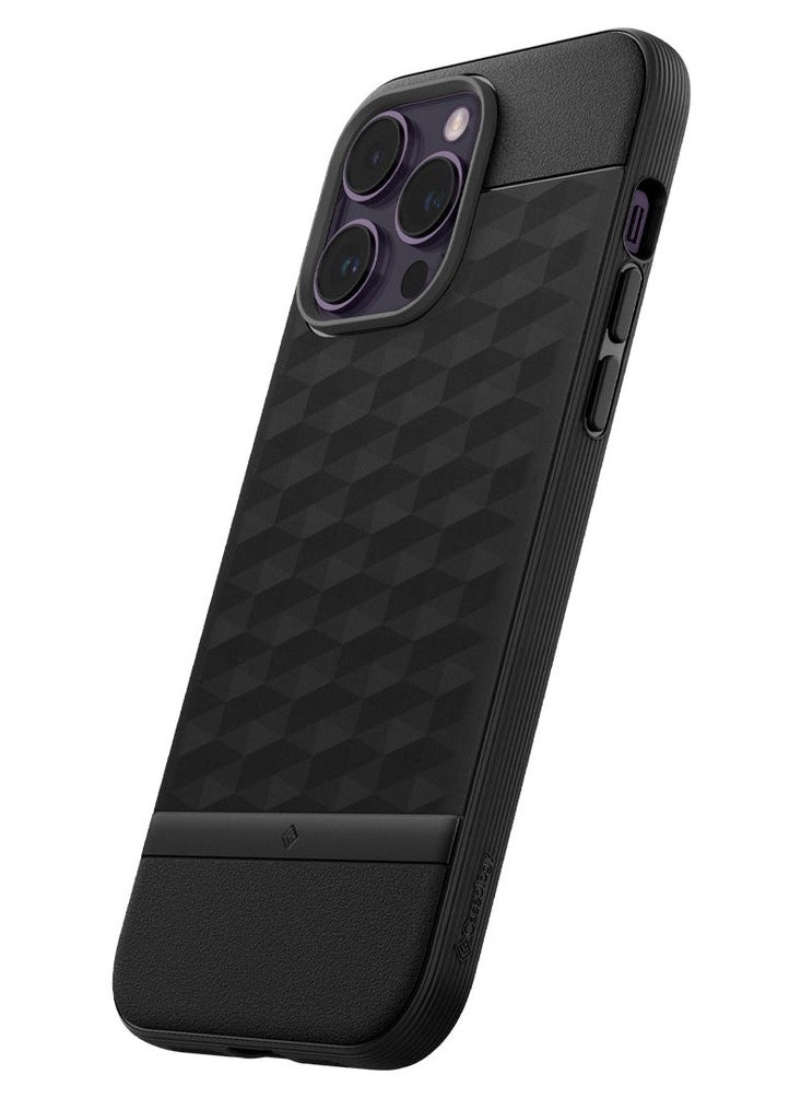 Parallax Mag Case [Built-in Magnet] for MagSafe, Grade Drop Protection, Textured 3D Hexa Grip Design, Slim Ergonomic Cover for iPhone 14 Pro Max (5G, 2022) – Matte Black