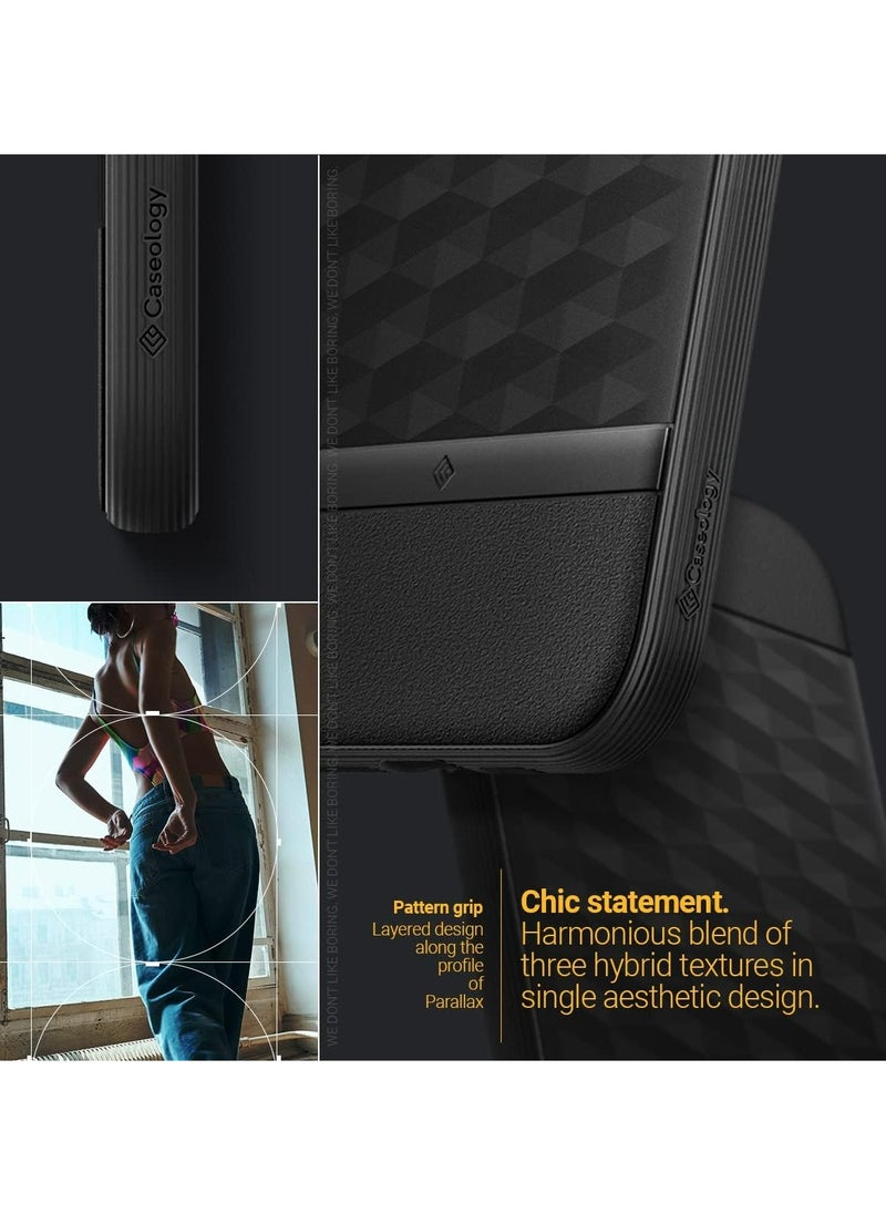 Parallax Mag Case [Built-in Magnet] for MagSafe, Grade Drop Protection, Textured 3D Hexa Grip Design, Slim Ergonomic Cover for iPhone 14 Pro Max (5G, 2022) – Matte Black