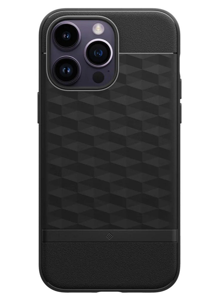 Parallax Mag Case [Built-in Magnet] for MagSafe, Grade Drop Protection, Textured 3D Hexa Grip Design, Slim Ergonomic Cover for iPhone 14 Pro Max (5G, 2022) – Matte Black