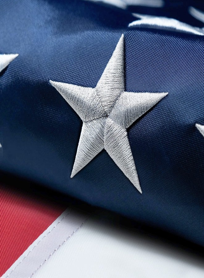 MVPRING American Flag 4x6 FT Outdoor, Heavy Duty Nylon High Wind US Flag, American Made, Embroidered Stars, Sewn Stripes, Brass Grommets, The Best Double Sided United States Flag Suitable For Outside Use - Image 1