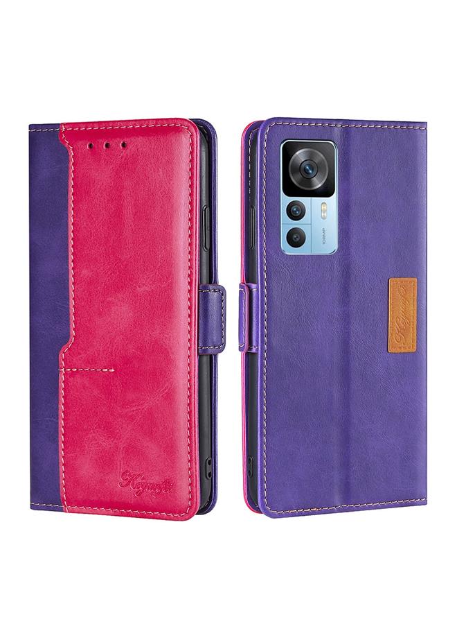 Case For Xiaomi Redmi K50 Ultra/Xiaomi 12T/Xiaomi 12T Pro Contrast Color Side Buckle Leather Phone Case