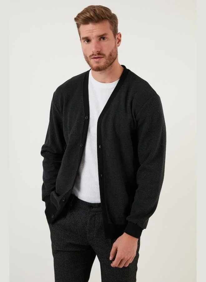 Buratti  Buratti Cotton Regular Fit Buttoned V-Neck Cardigan Men's CARDIGAN 456205 for Men | Best Price UAE