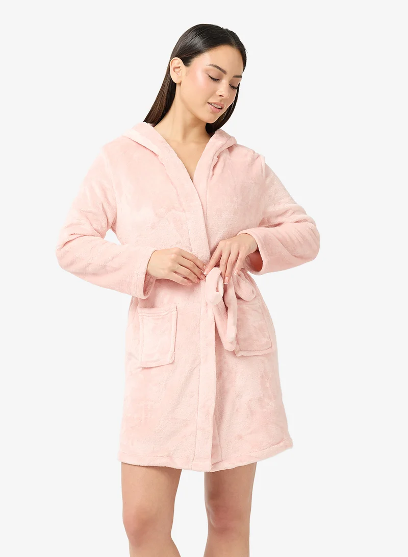 جينجر Fluffy Terry Robes with Hooded Ears